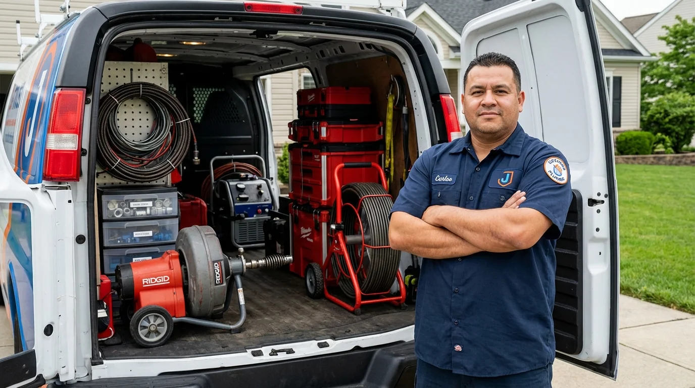 Professional drain cleaning equipment and Johns Plumbing LLC plumber in Cidra