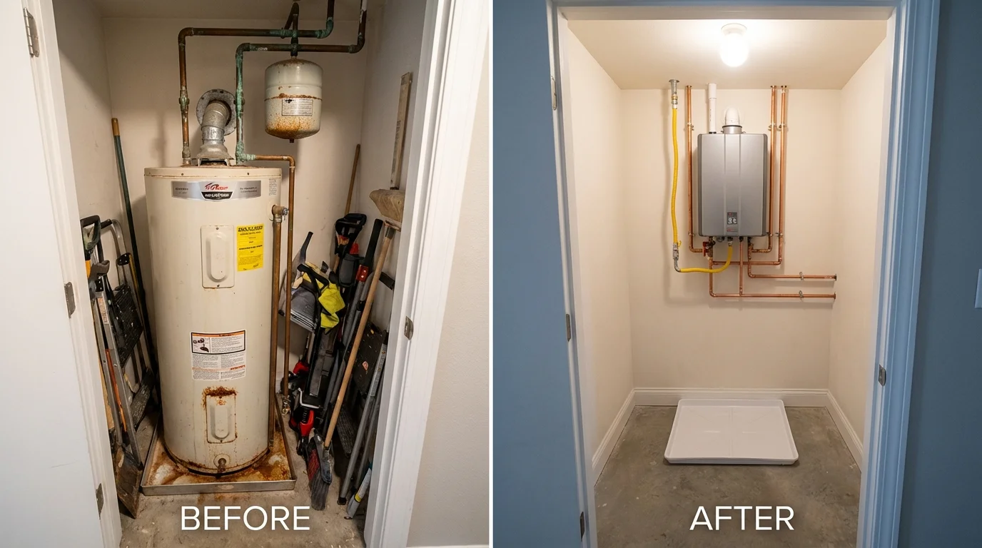 Tank water heater versus wall-mounted tankless unit comparison for Cidra, PR homeowners