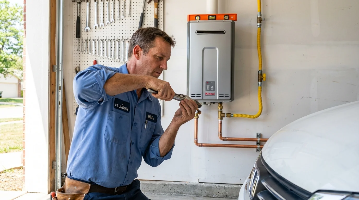 Tankless water heater installation by a Johns Plumbing LLC plumber in Cidra